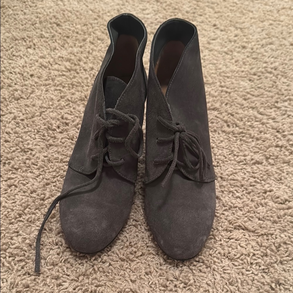 Via Spiga Women's Dark Gray Lace-Up Boots
